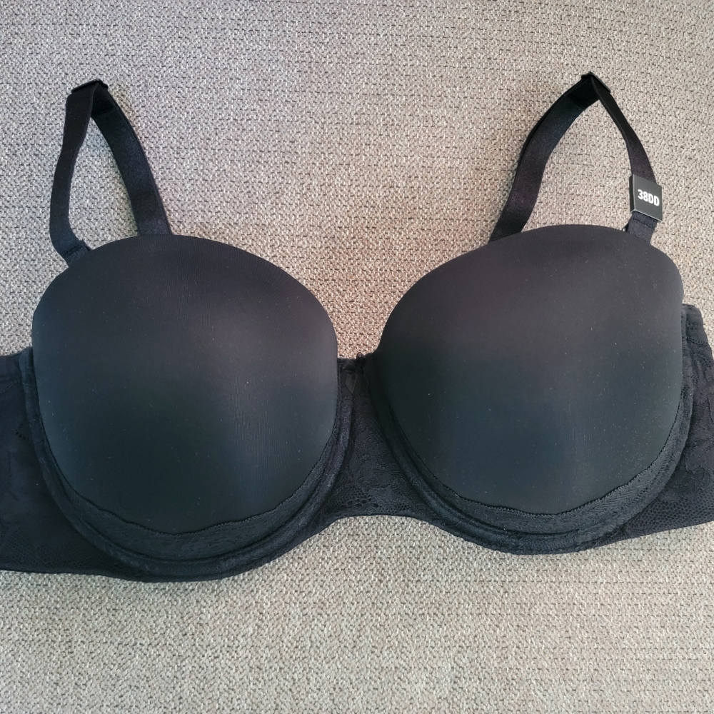 Torrid strapless, push-up lace sling straight back bra 38 DD